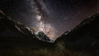 Картинка звездное, небо, над, горами, проф фото 1920x1080 скачать обои на  рабочий стол бесплатно, фото 168079