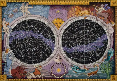 Набор для вышивания крестом PANNA Карта звездного неба